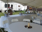 Tables under tent